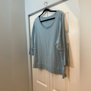 Preswick & Moore Women’s Plus 3X Light Blue Scoop Neck Top